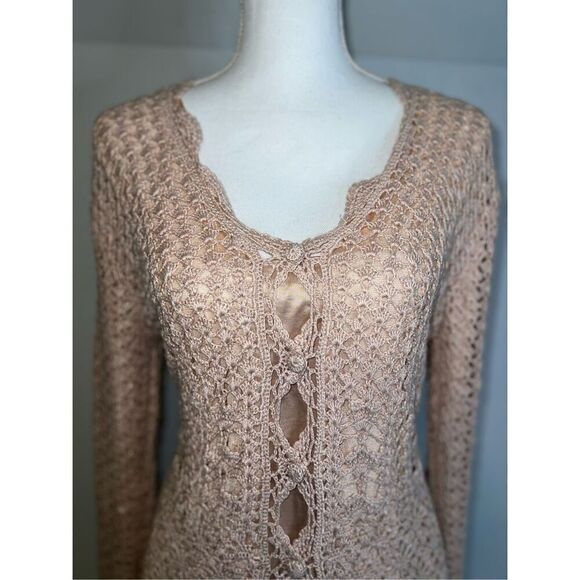 Women’s Crocheted Open Knit Whimsy Sweater Tunic 1X - Picture 1 of 9